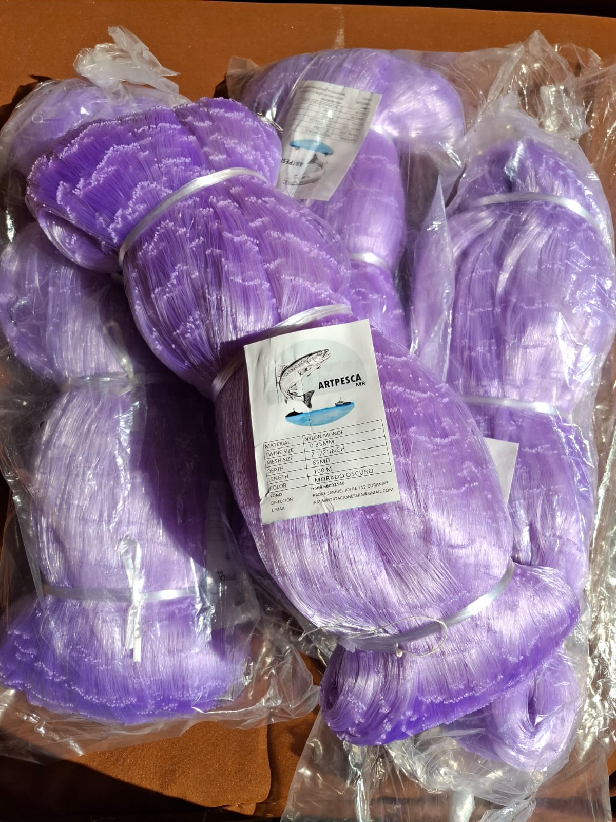 RED MERLUCERA MORADA 0,35MM 65X100 2,5"